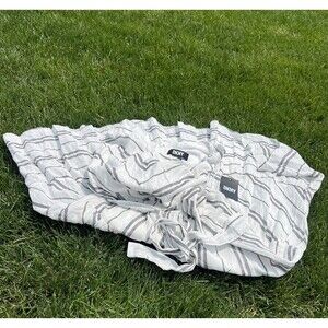 DKNY  Donna Karan Linen Stripe V-Neck Sleeveless Tie Waist Maxi Dress NWT size 2